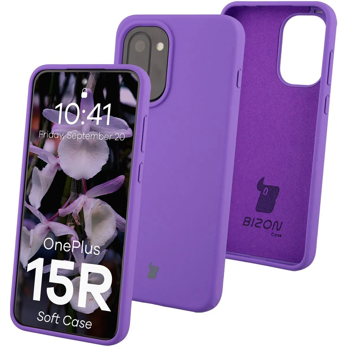 Etui Bizon Soft do OnePlus 15R Fioletowy