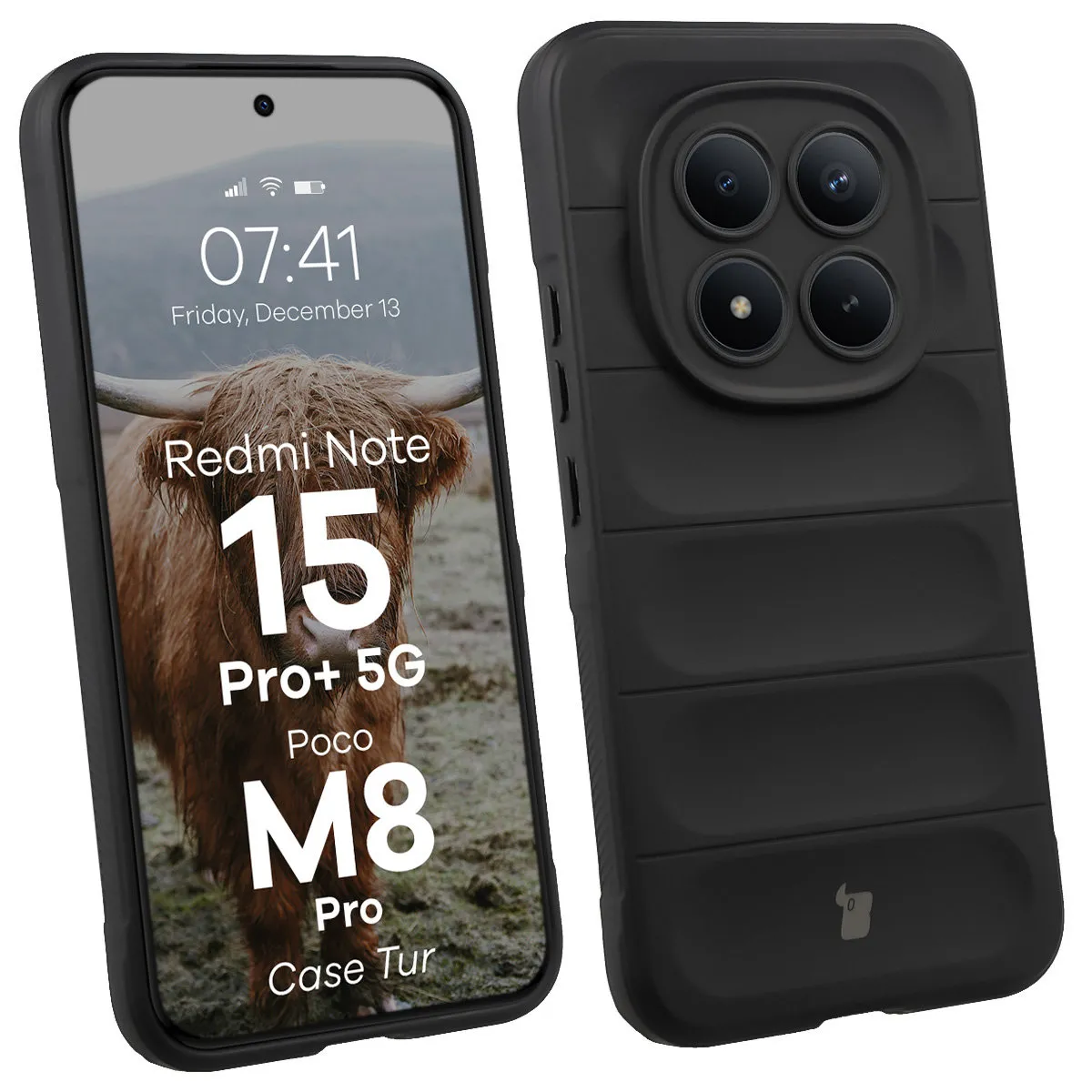 Etui Bizon Tur do Xiaomi Redmi Note 15 Pro Plus 5G / POCO M8 Pro 5G Czarny