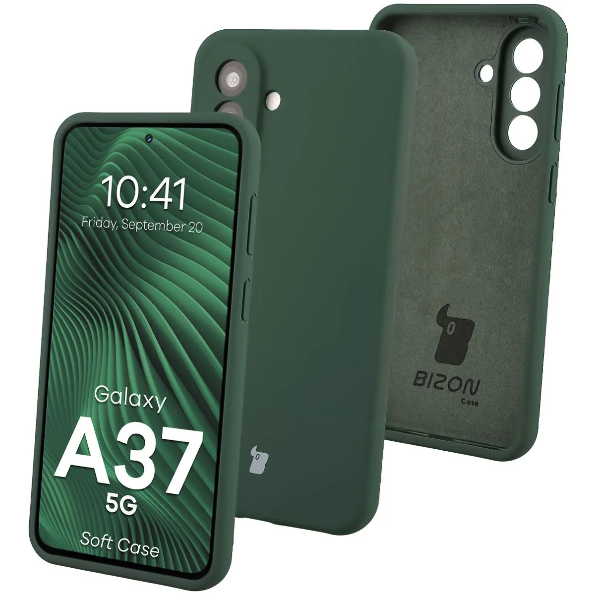 Etui Bizon Soft do Galaxy A37 5G Ciemnozielony