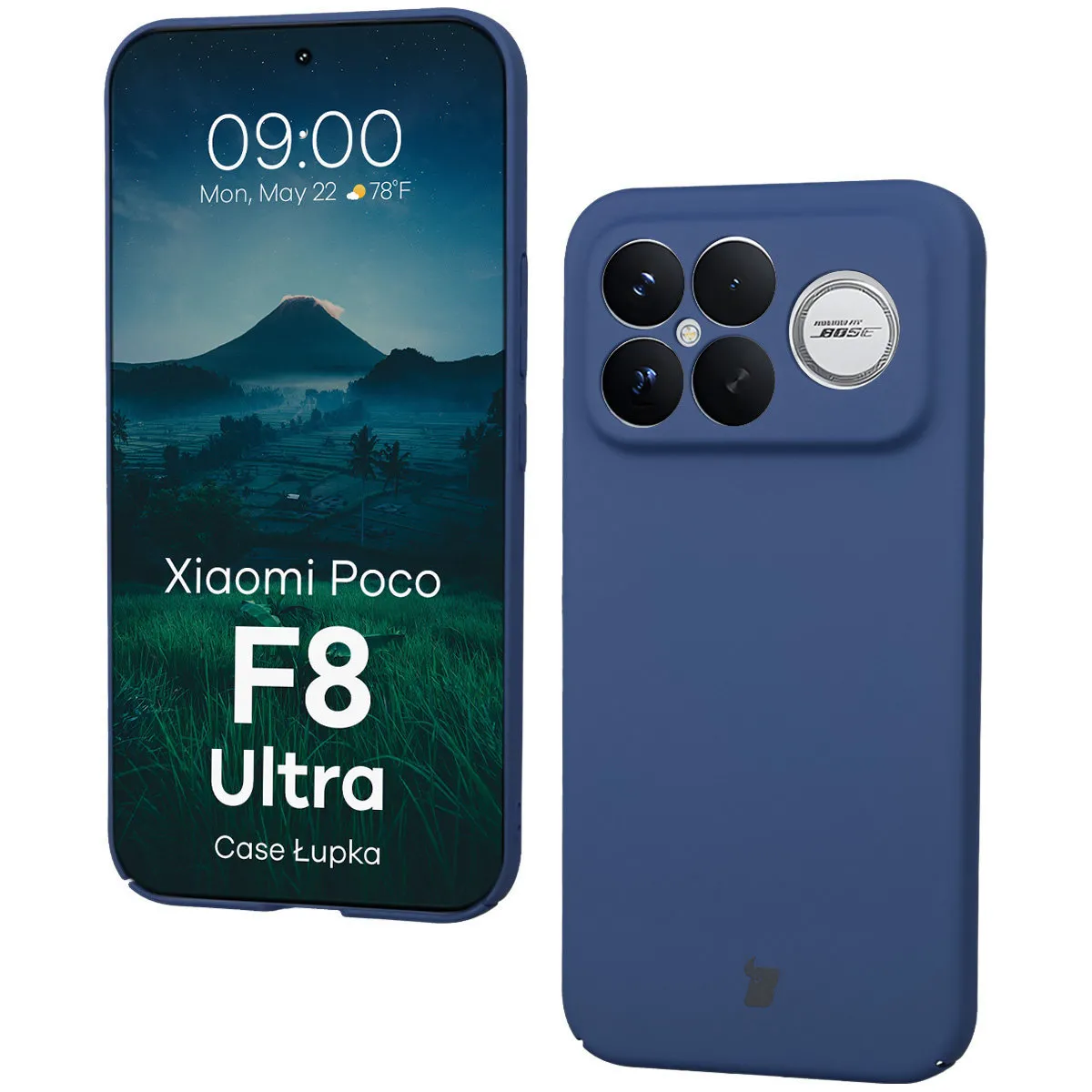 Etui Bizon Łupka do Xiaomi POCO F8 Ultra Niebieski