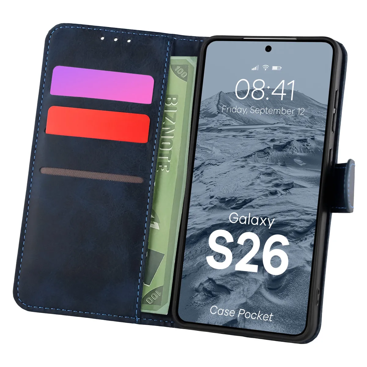 Etui Bizon Pocket do Galaxy S26 Granatowy