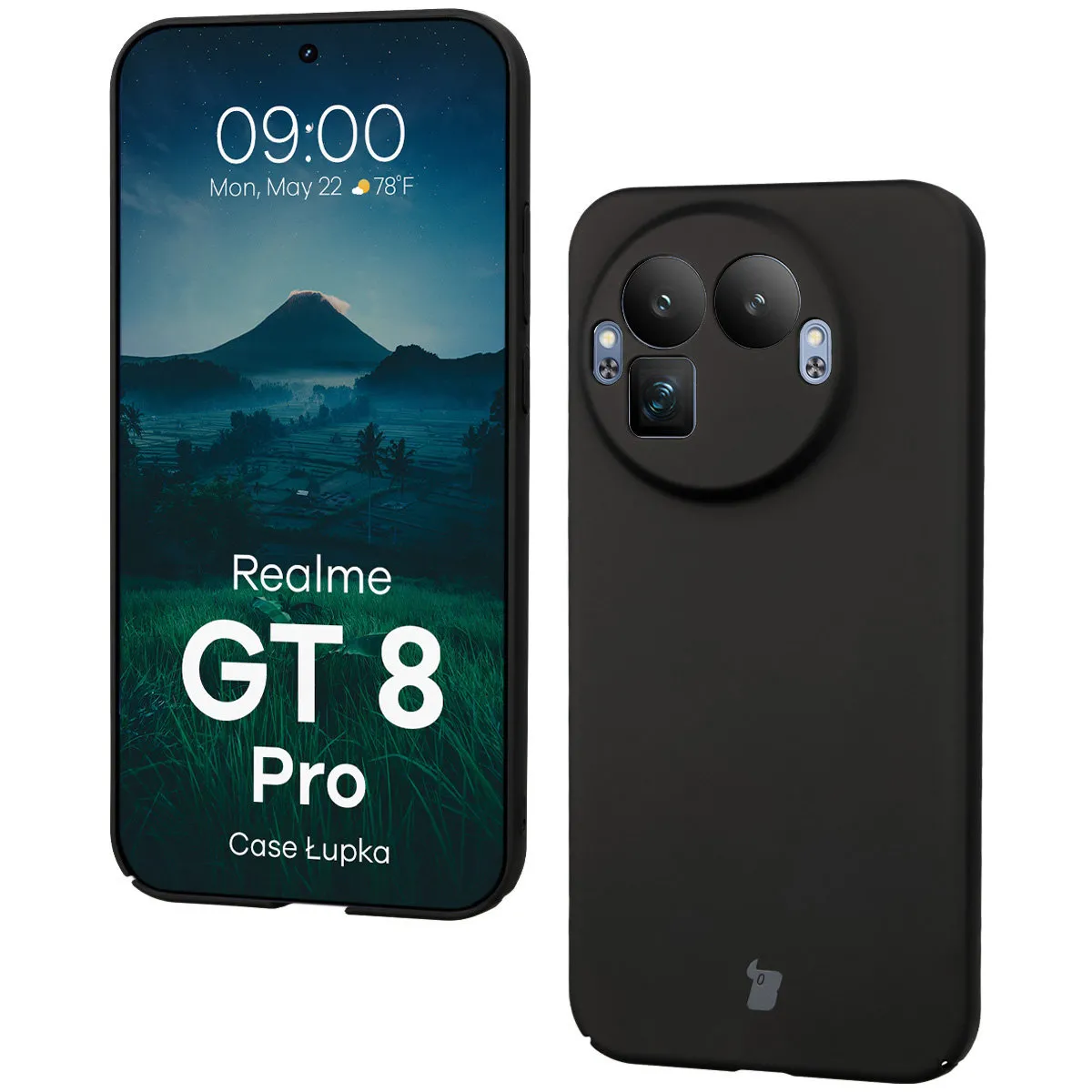 Etui Bizon Łupka do Realme GT 8 Pro Czarny