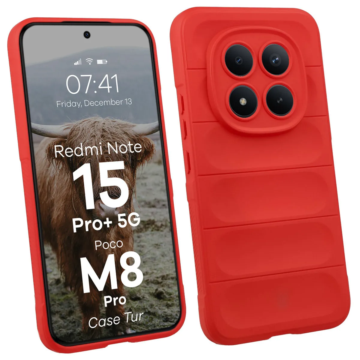 Etui Bizon Tur do Xiaomi Redmi Note 15 Pro Plus 5G / POCO M8 Pro 5G Czerwony