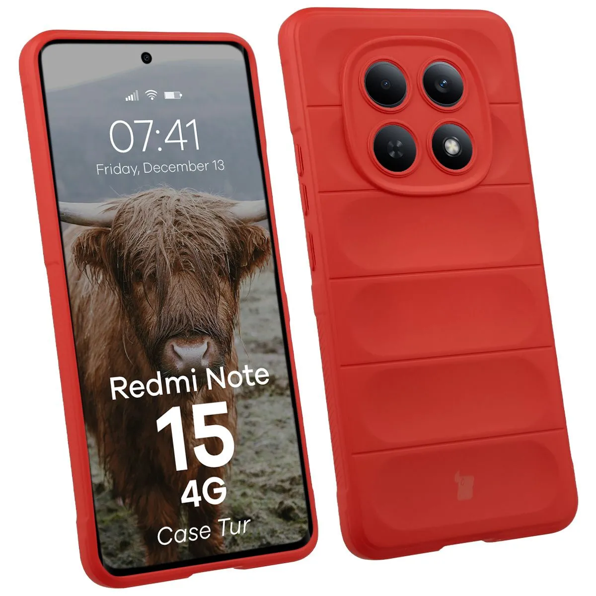 Etui Bizon Tur do Xiaomi Redmi Note 15 4G Czerwony