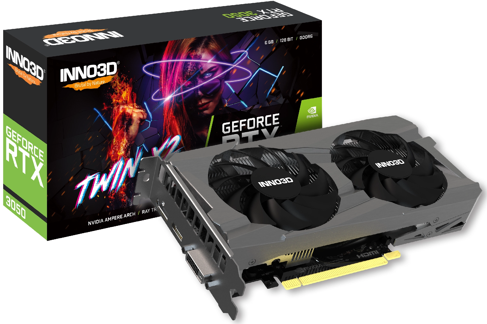 Karta graficzna Inno3D GeForce RTX 3050 Twin X2 V2 6GB GDDR6 96bit DLSS
