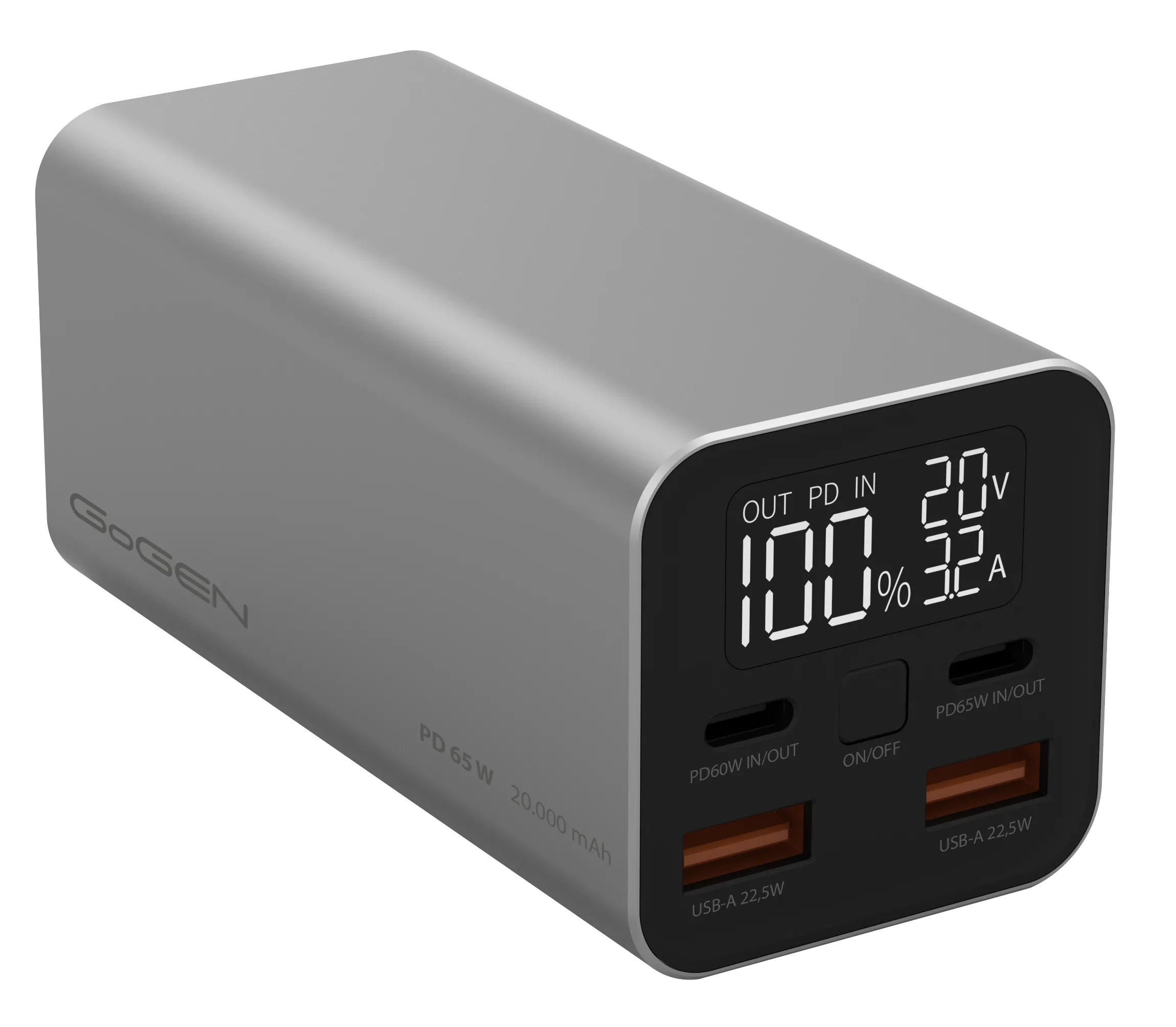 Powerbank GoGEN PB200009S PD 20000mAh 65W Srebrny