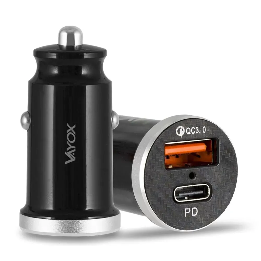 Ładowarka samochodowa Vayox VA0034 USB-A USB-C Czarny