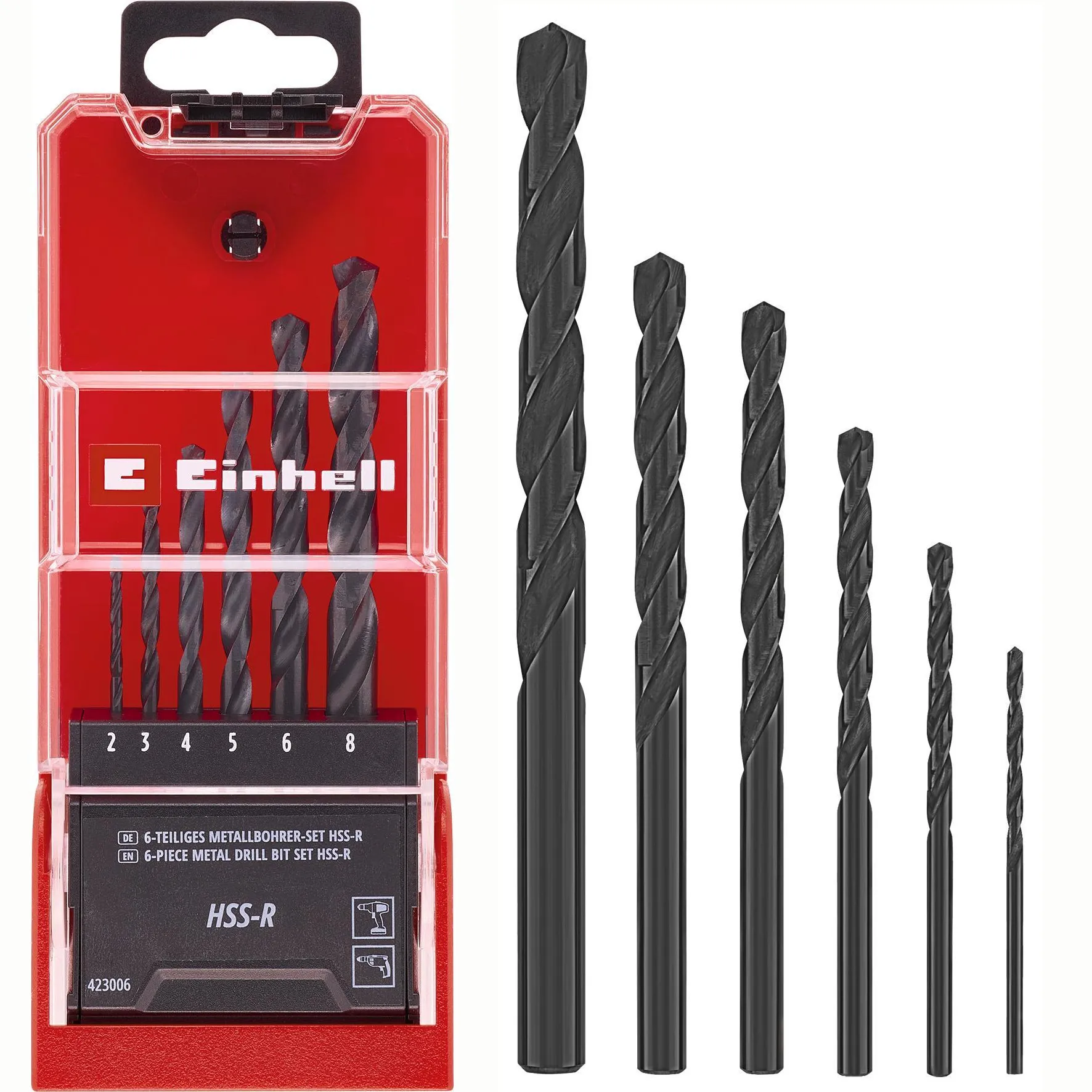 Zestaw wierteł Einhell 49423006 HSS-R BLACK (6 szt.)