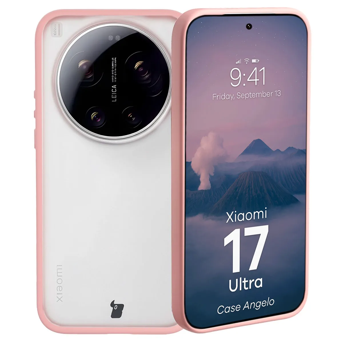 Etui Bizon Case Angelo do Xiaomi 17 Ultra Jasnoróżowy