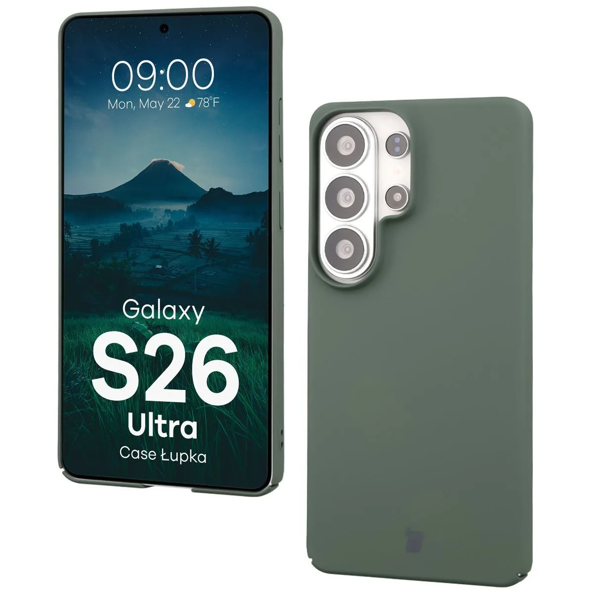 Etui Bizon Case Łupka do Galaxy S26 Ultra Zielony