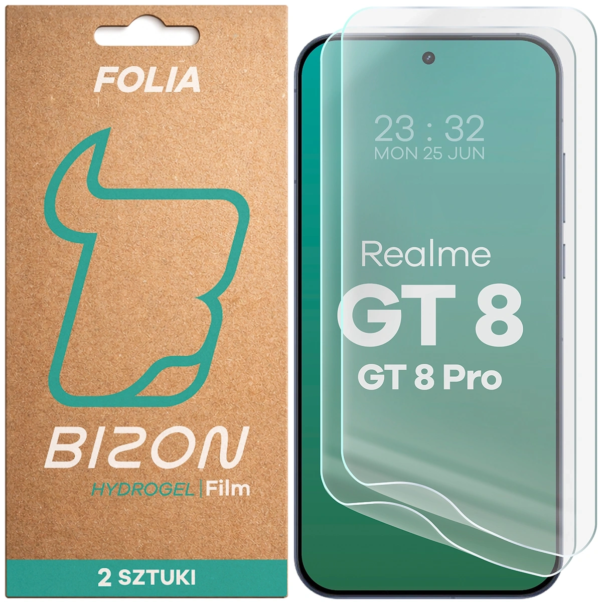 Folia hydrożelowa Bizon na ekran Film Hydrogel Front Duo do Realme GT 8 / Realme GT 8 Pro 2 sztuki