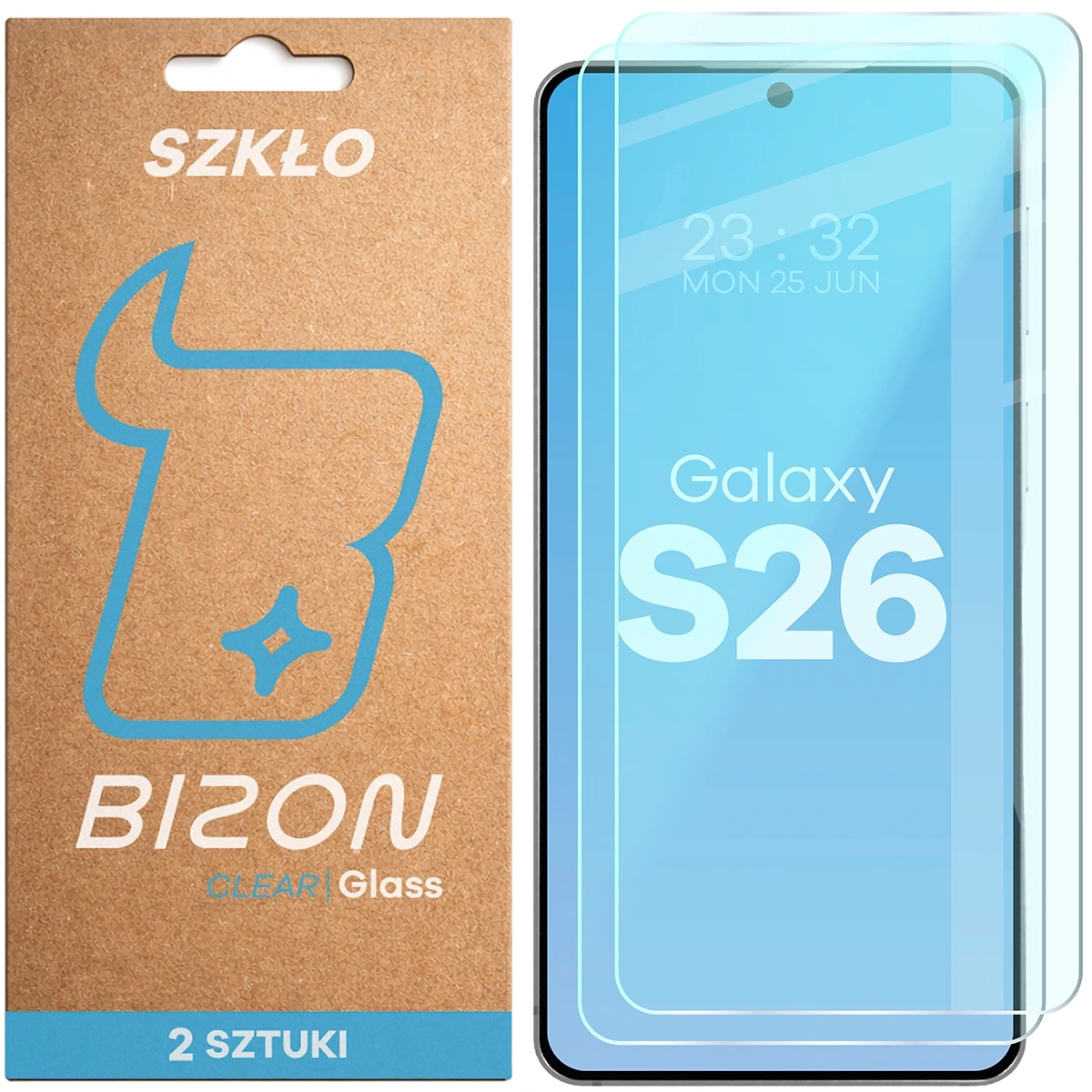 Szkło hartowane Bizon na ekran Glass Clear Duo do Galaxy S26 2 sztuki