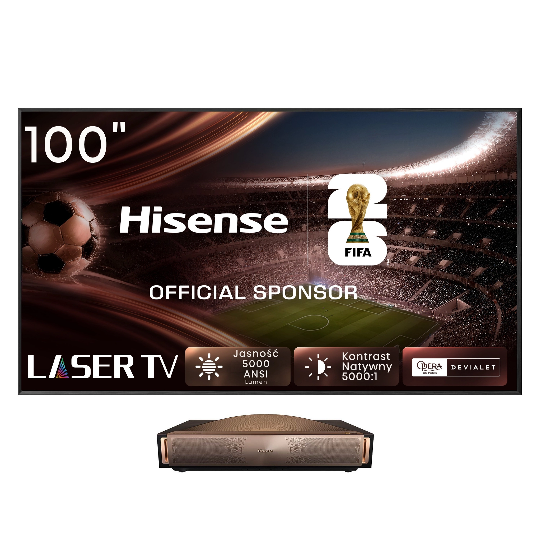 Projektor do kina domowego Hisense 100L9Q 4K UHD Laser  Wi-Fi Bluetooth AirPlay VIDAA OS