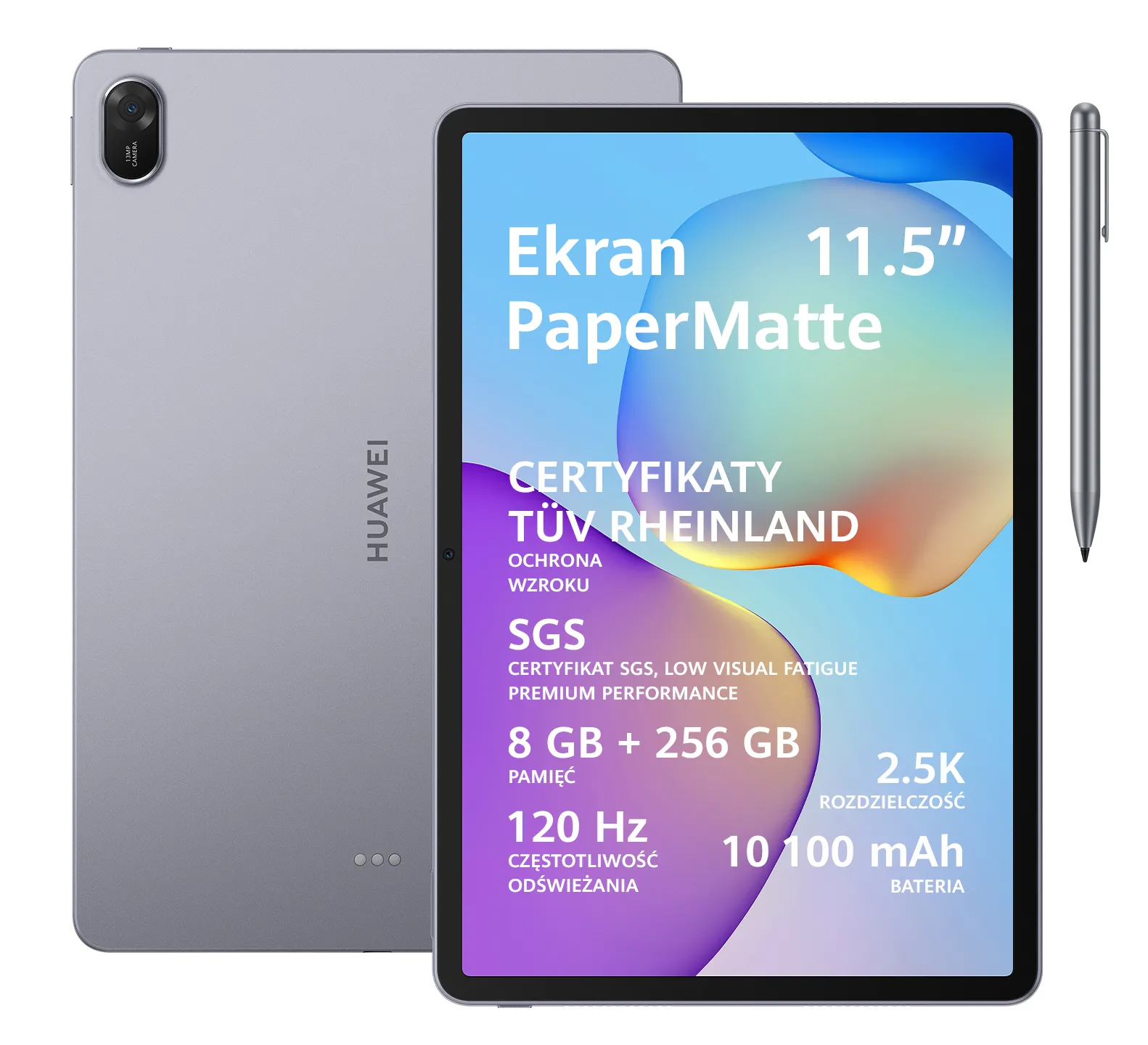Huawei MatePad 11,5" 2025 8/256GB Wi-Fi Szary + Rysik M-Pencil Lite