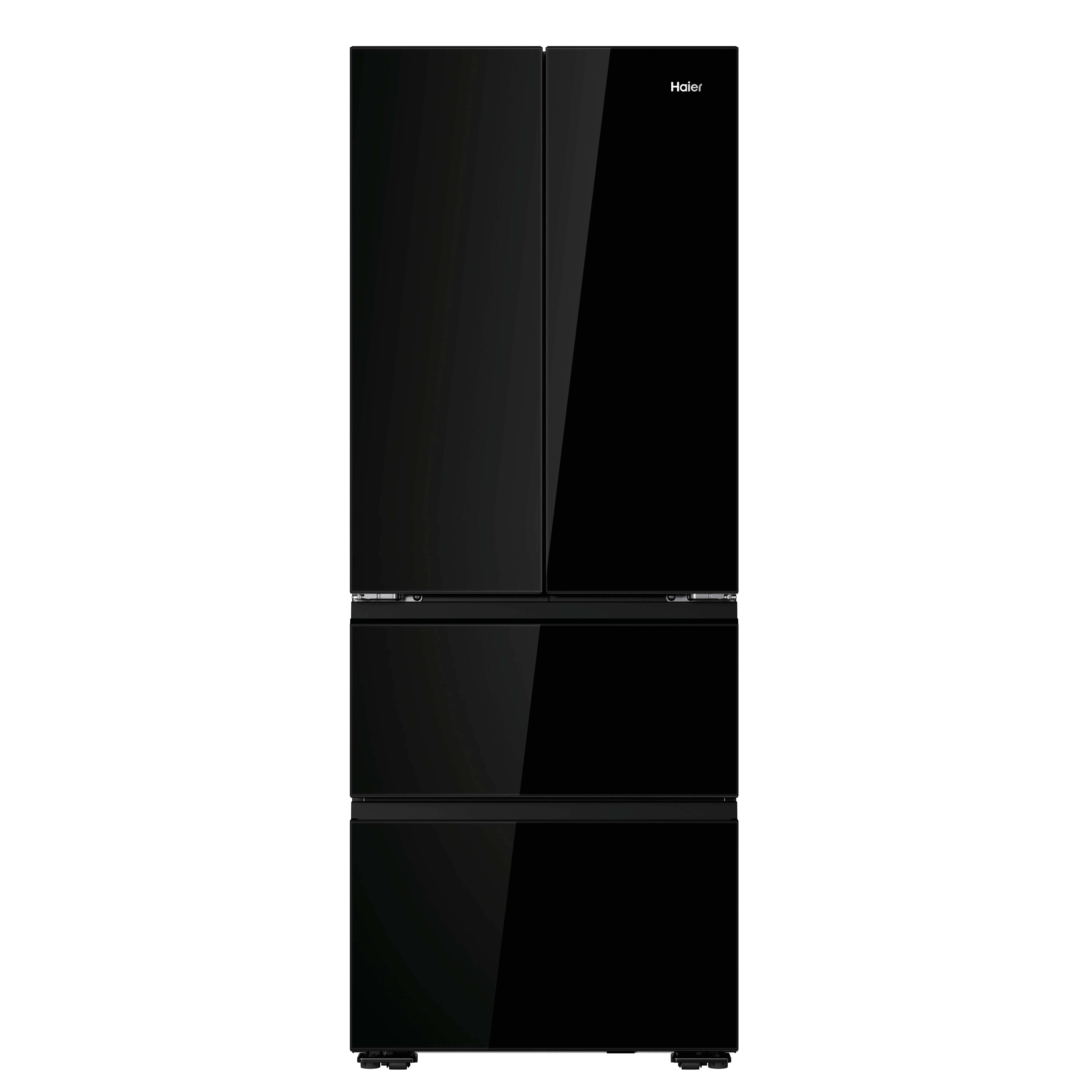 Lodówka Haier SBS HFKR5718DNGB Cube No Frost 185cm do obudowy Szuflada z kontrolą wilgotności Zdalne sterowanie Czarne szkło