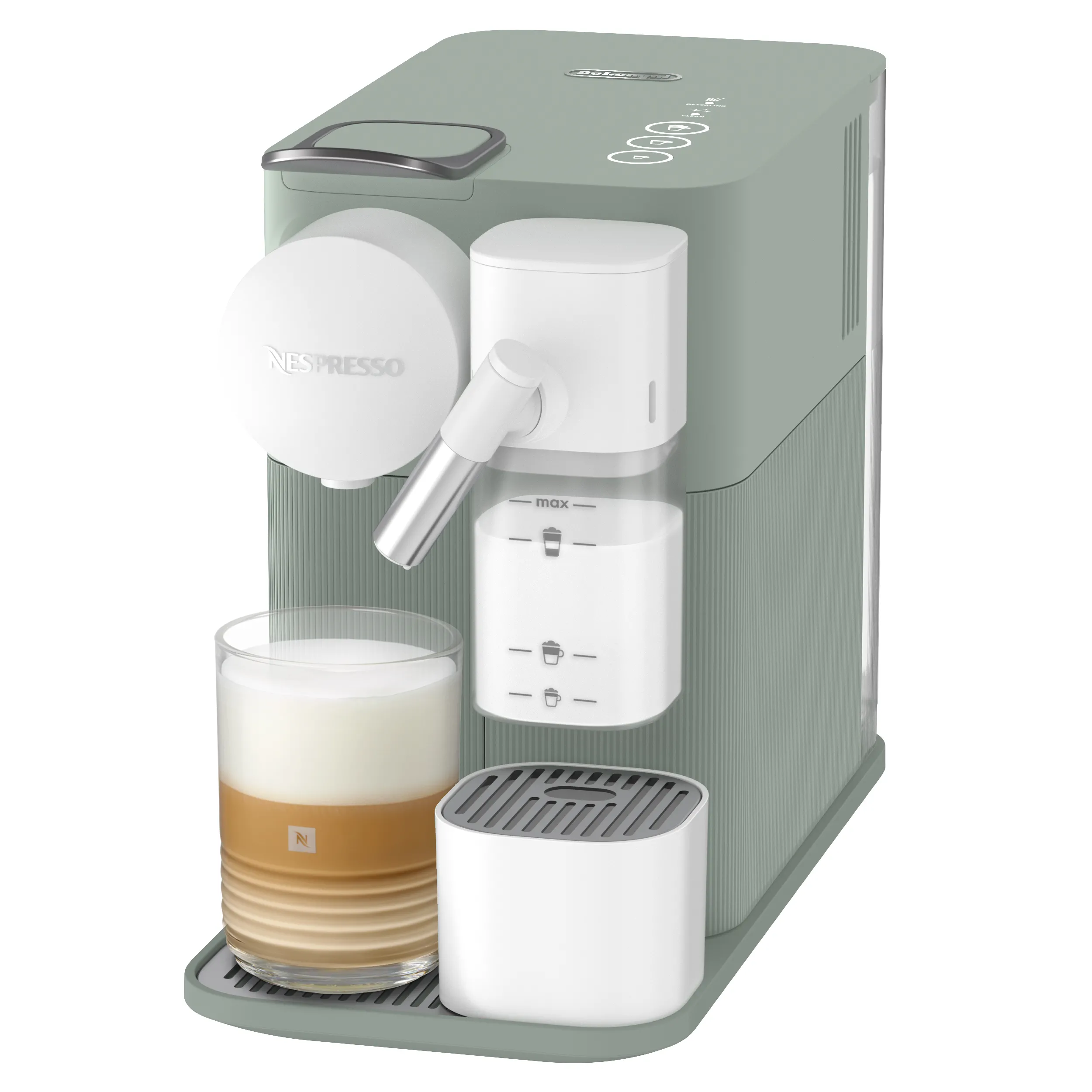 Ekspres na kapsułki Nespresso Delonghi Lattissima EN510.GR Szerokość 15,4cm Zielony
