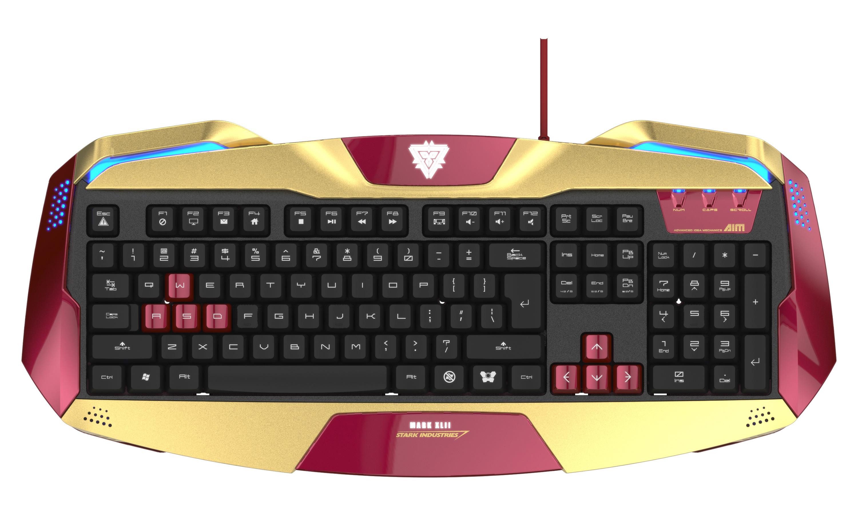 Klawiatura membranowa E-BLUE Iron Man EKM707  - złota