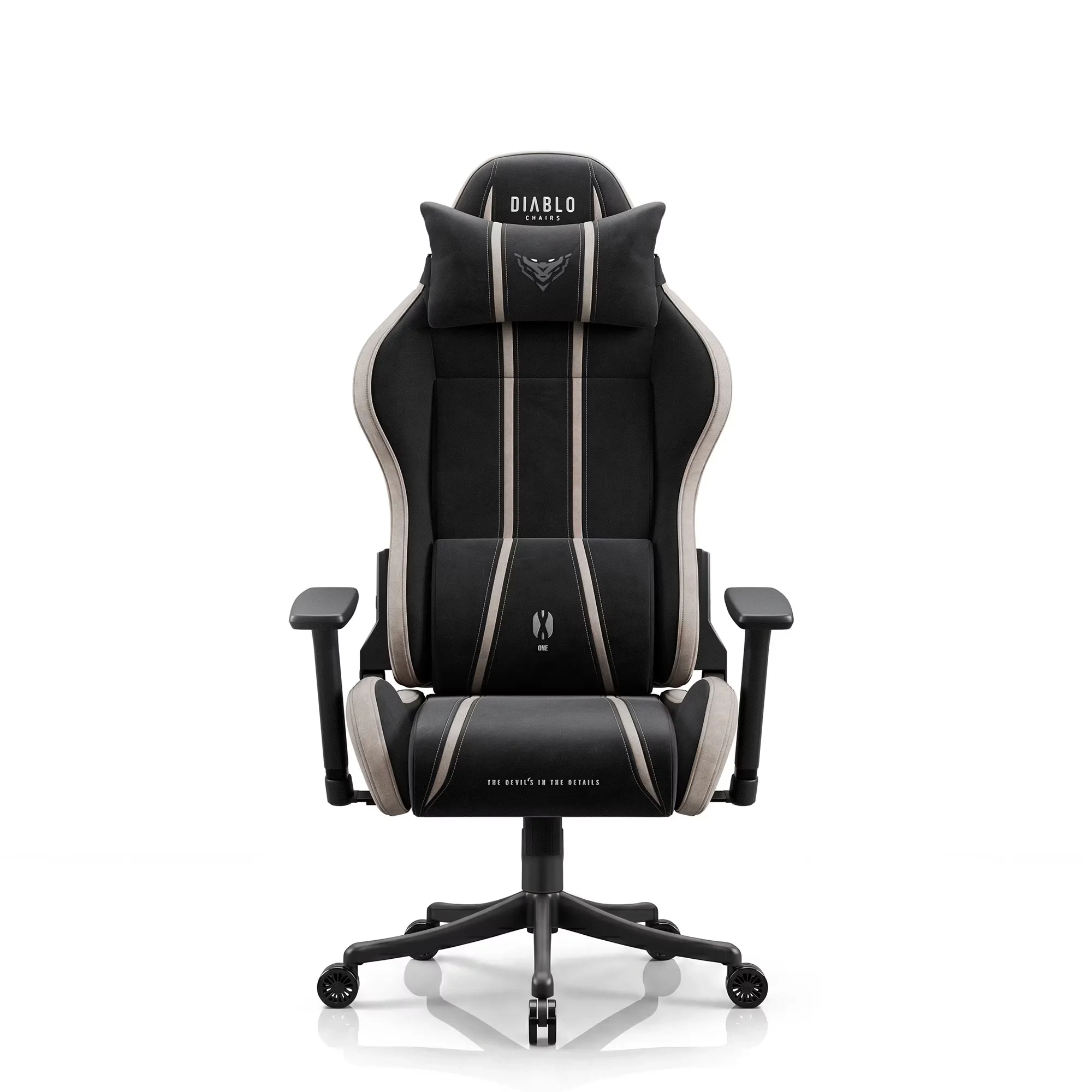 Fotel Diablo Chairs X-One 2.0 Normal Camel Black Gamingowy do 140kg Tkanina Czarno-Beżowy