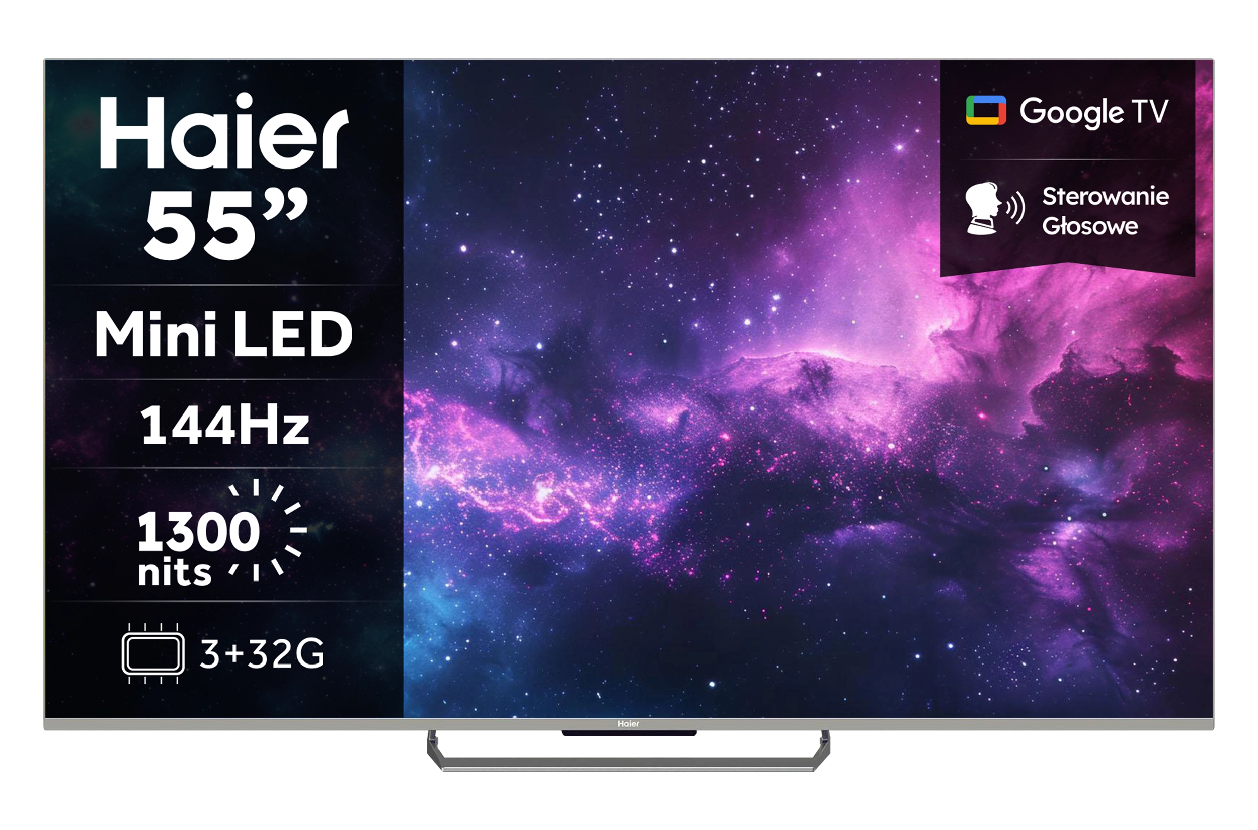 Telewizor Haier H55M90EUX 55" Mini LED 4K 144Hz GoogleTV Dolby Vision Dolby Atmos HDMI 2.1 DVB-T2