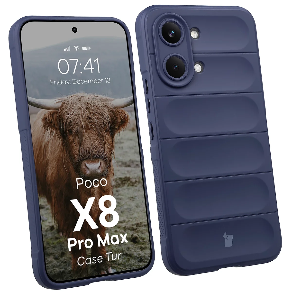 Etui Bizon Case Tur do Xiaomi POCO X8 Pro Max Granatowy