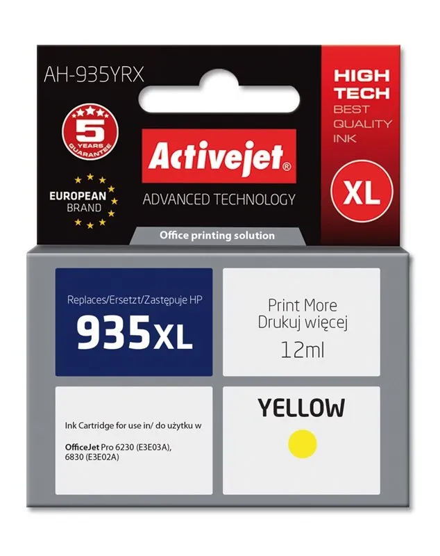 Tusz ActiveJet AH-935YRX (zamiennik 935XL) Żółty 12 ml