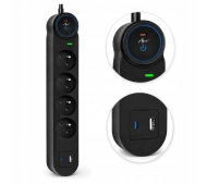 ART FU910 USB-A USB-C 4 gniazda 1,5m Czarny