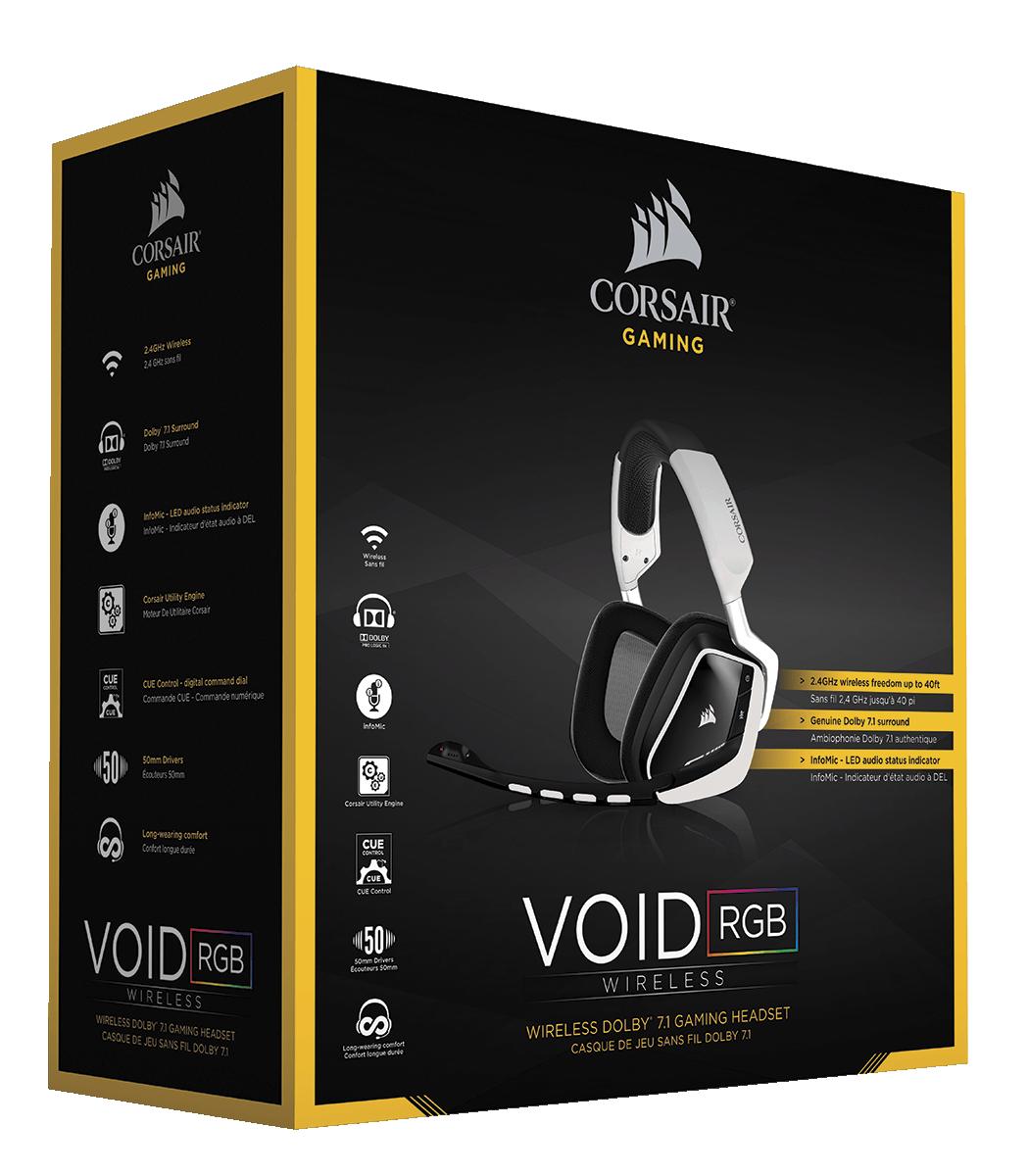 Słuchawki bezprzewodowe z mikrofonem Corsair VOID PRO RGB Wireless SE Premium Gaming Headset with Dolby Headphone 7.1 CA-9011153-EU