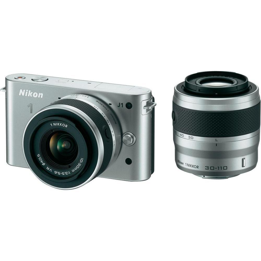 Nikon 1 J1 + 10-30 mm + 30-110 mm (srebrny)