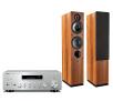 Zestaw stereo Yamaha MusicCast R-N602 (srebrny), Indiana Line Tesi 561 (orzech)