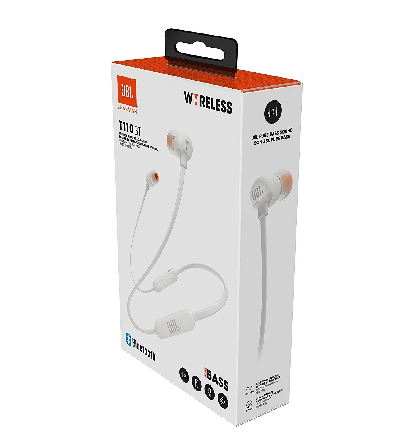 Słuchawki bezprzewodowe JBL T110BT Dokanałowe Bluetooth 4.0 Biały
