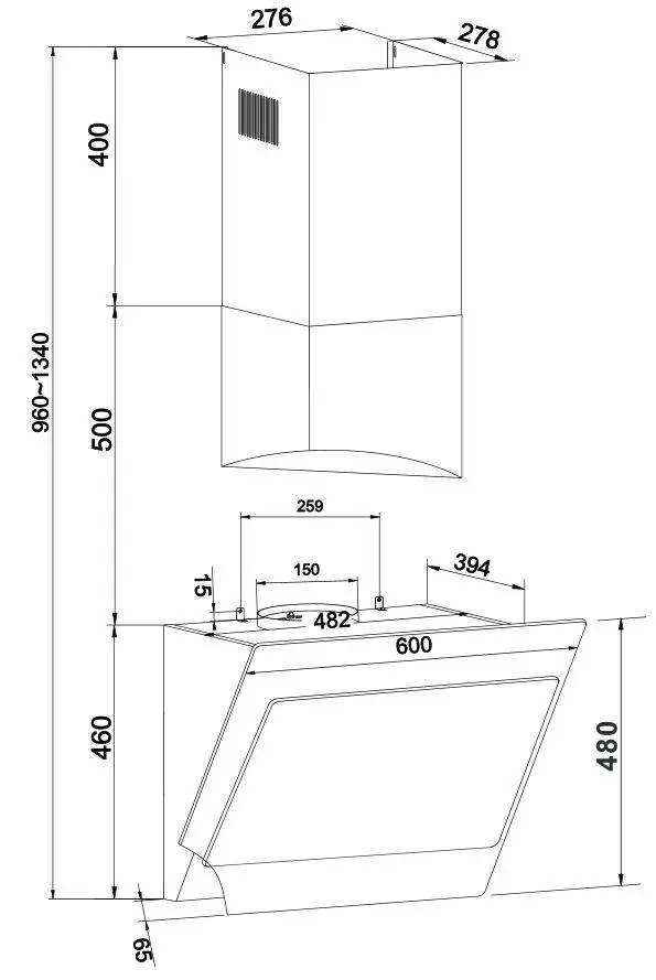Okap Amica OKP6651S Czarny