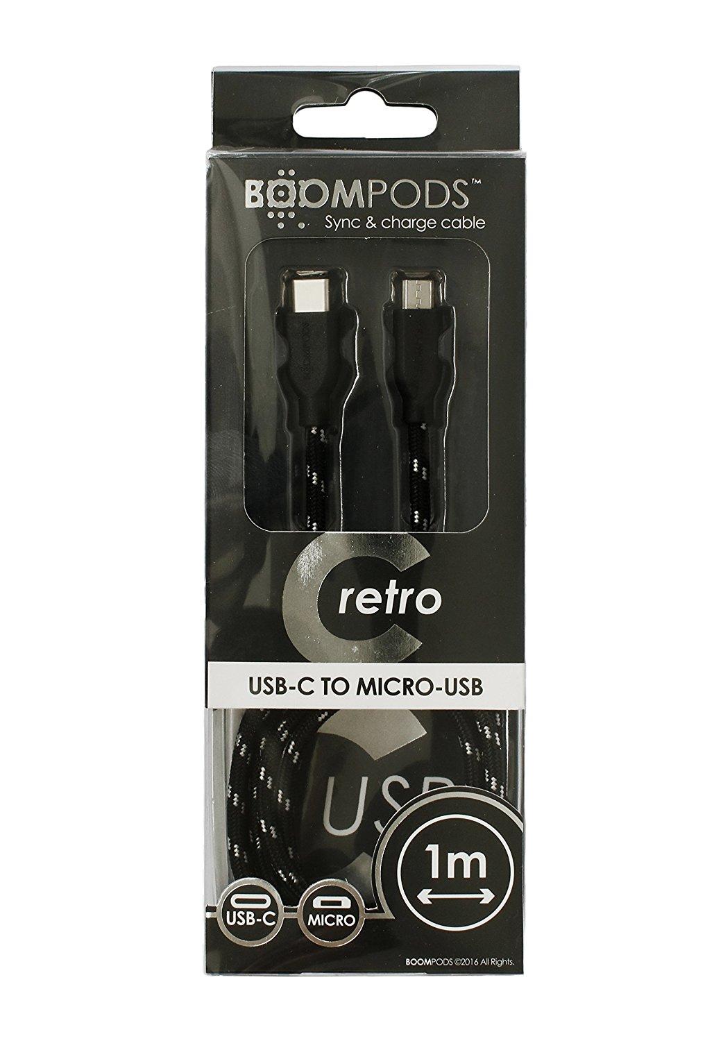Boompods C2MUSB USB C - microUSB (czarny)