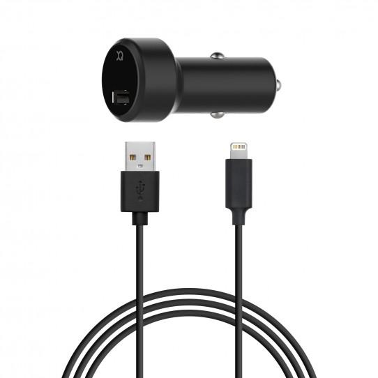 Ładowarka samochodowa Xqisit Car Charger 2,4A Lightning (czarny)