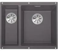 Blanco SUBLINE 340/160-U 523559 Komora z prawej strony Granitowy Szarość skały
