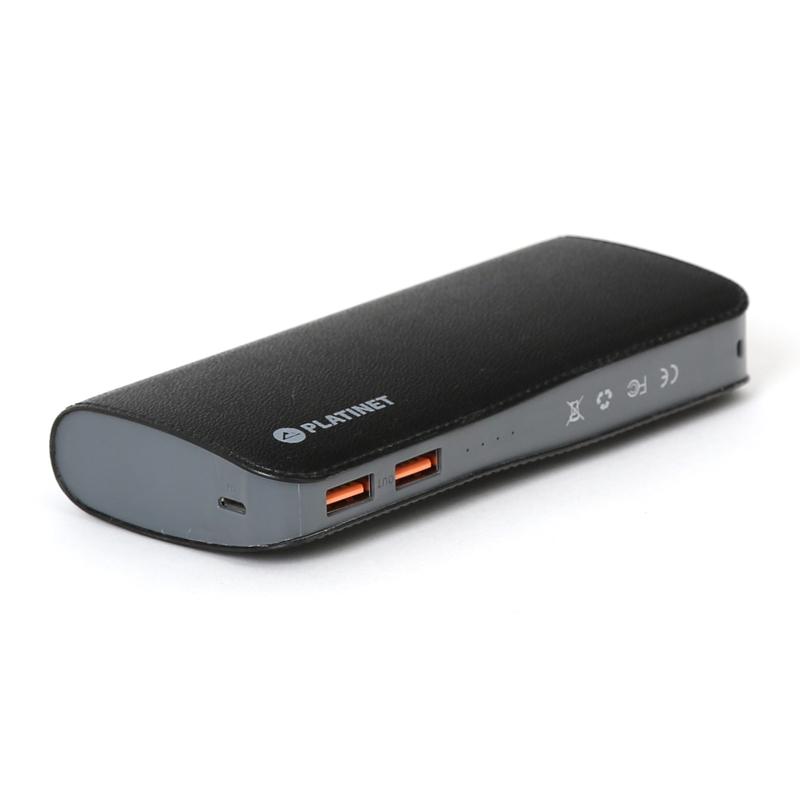 Powerbank Platinet Leather 15000mAh (czarny)