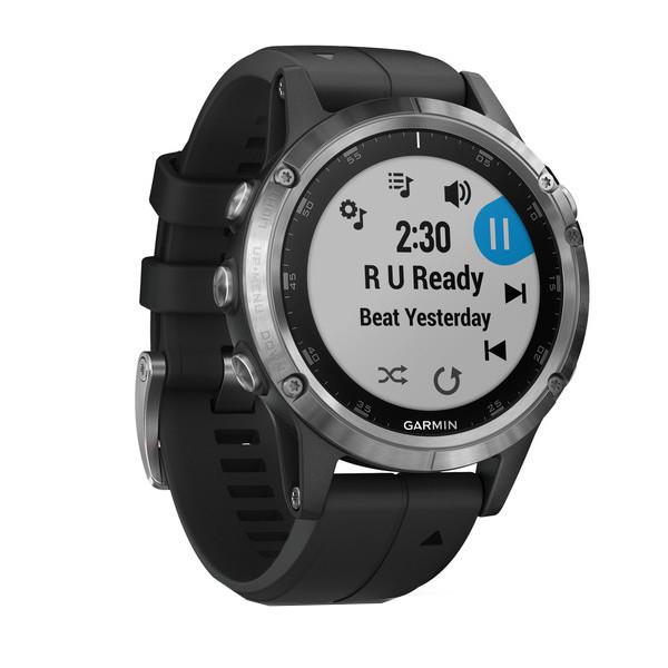 Zegarek sportowy Garmin Fenix 5 Plus Srebrny z Czarnym paskiem