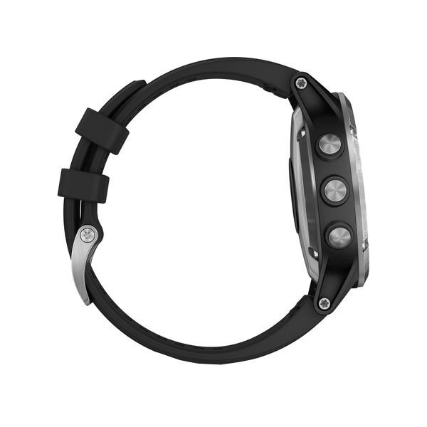 Zegarek sportowy Garmin Fenix 5 Plus Srebrny z Czarnym paskiem