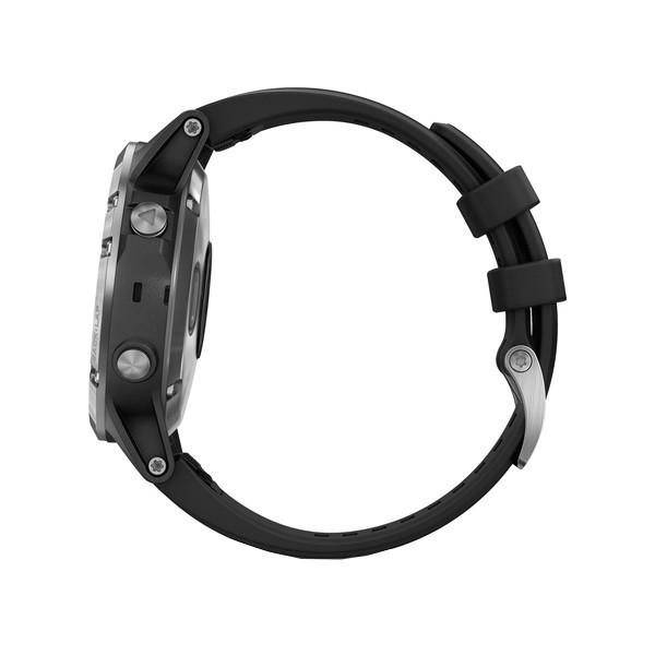 Zegarek sportowy Garmin Fenix 5 Plus Srebrny z Czarnym paskiem