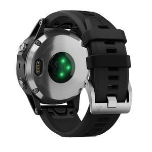 Zegarek sportowy Garmin Fenix 5 Plus Srebrny z Czarnym paskiem