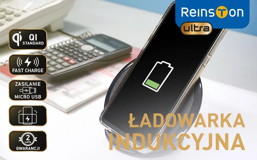 Ładowarka indukcyjna Reinston ELSI20 pozioma fast 10W Czarny