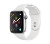 Smartwatch Apple Watch 4 44mm Koperta z aluminium w kolorze srebrnym z paskiem sportowym w kolorze białym