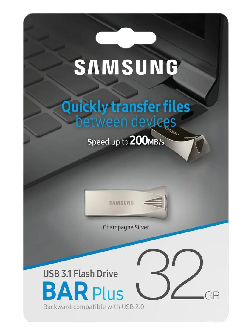 PenDrive Samsung BAR Plus 32GB USB 3.1 Champaign Silver