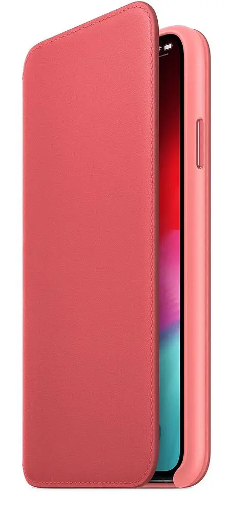 Etui Apple Leather Folio Case do iPhone Xs Max Zgaszony róż