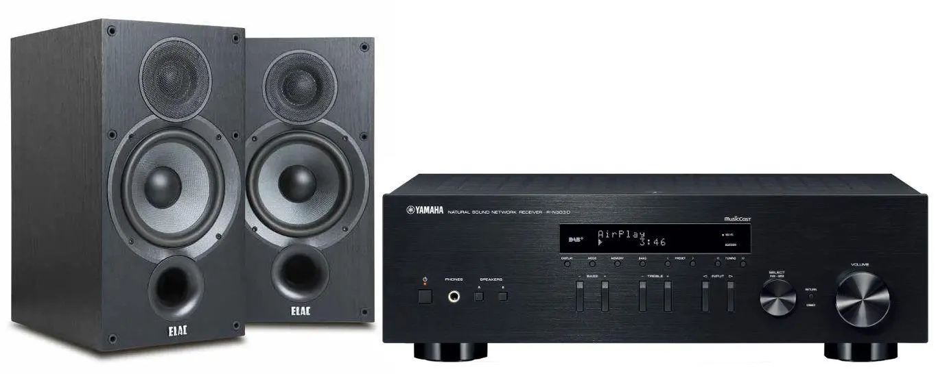 Zestaw stereo Yamaha MusicCast R-N303D Czarny, Elac Debut 2.0 B6.2 Czarny