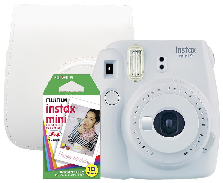 Aparat Fujifilm Instax mini 9 + etui + wkład Instax mini 10 Biały