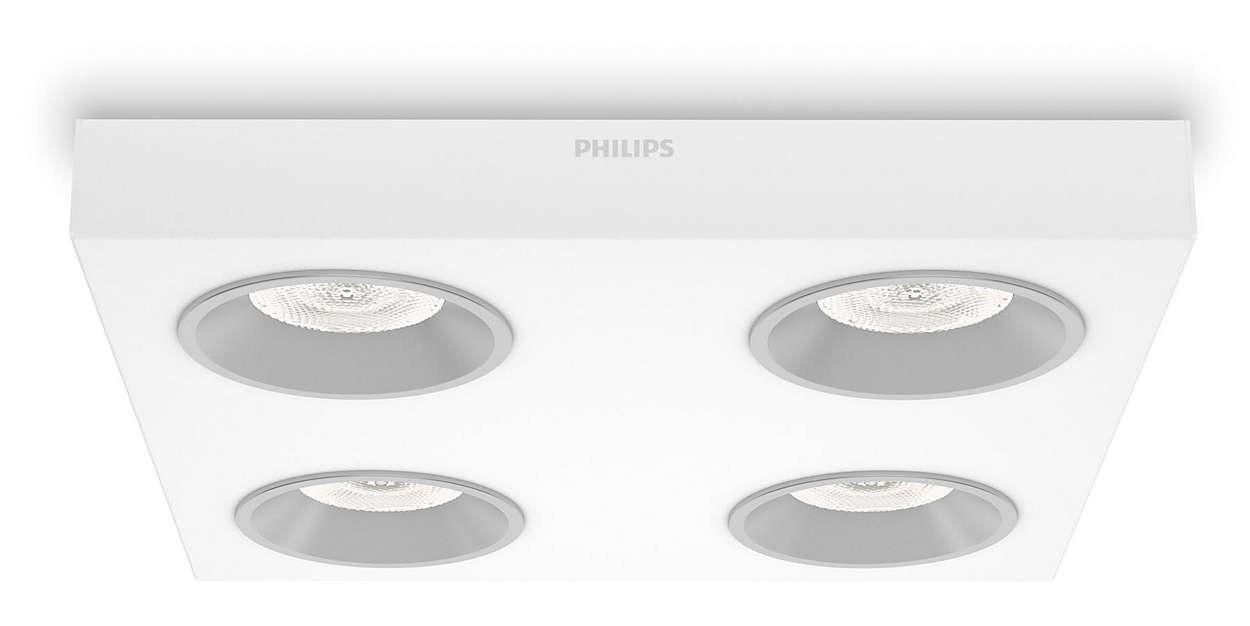Philips QUINE ceiling lamp white 4x4.5W SELV 31214/31/16