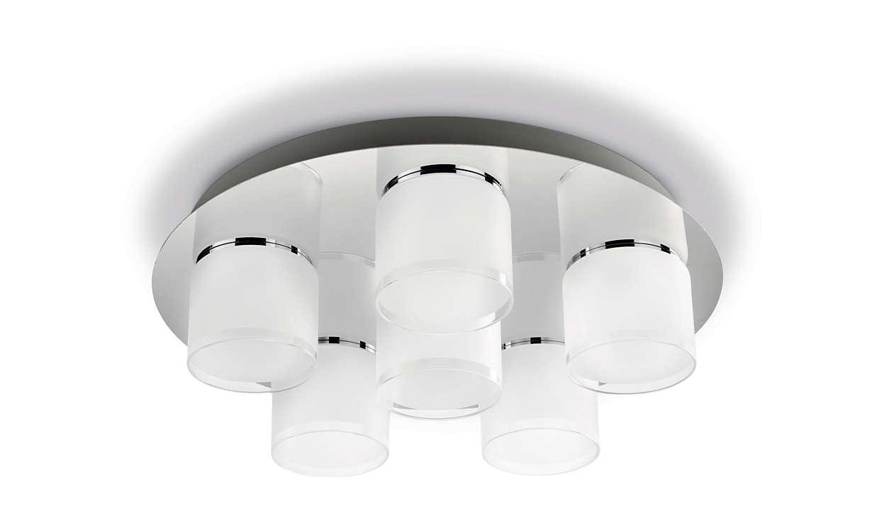 Philips Byzantin ceiling lamp chrome 6x5W SELV 36446/11/P1