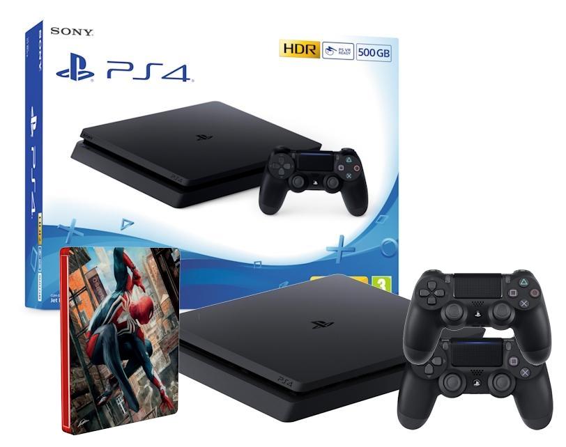 Konsola Sony PlayStation 4 Slim 500GB + Marvel’s Spider-Man + steelbook + 2 pady