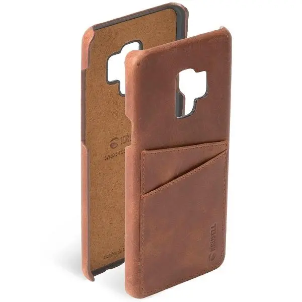 Etui Krusell Sunne 2 Card Cover do Samsung Galaxy S9 Koniak
