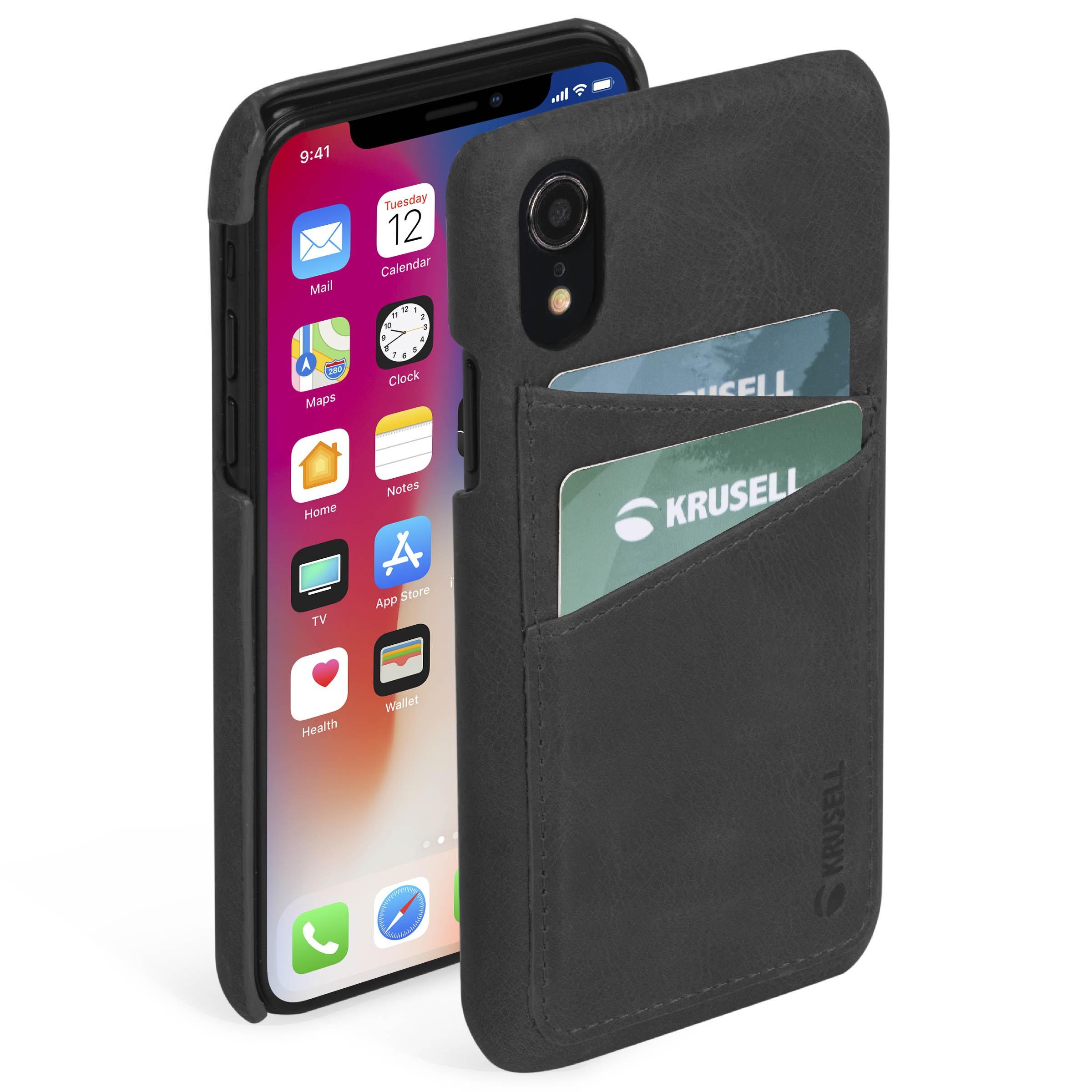 Etui Krusell Sunne 2 Card Cover iPhone Xr (czarny)